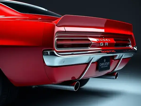 Red muscle car custom paint job